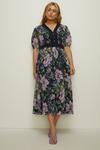 Oasis Plus Size Floral Dobby Chiffon Midi Dress thumbnail 1