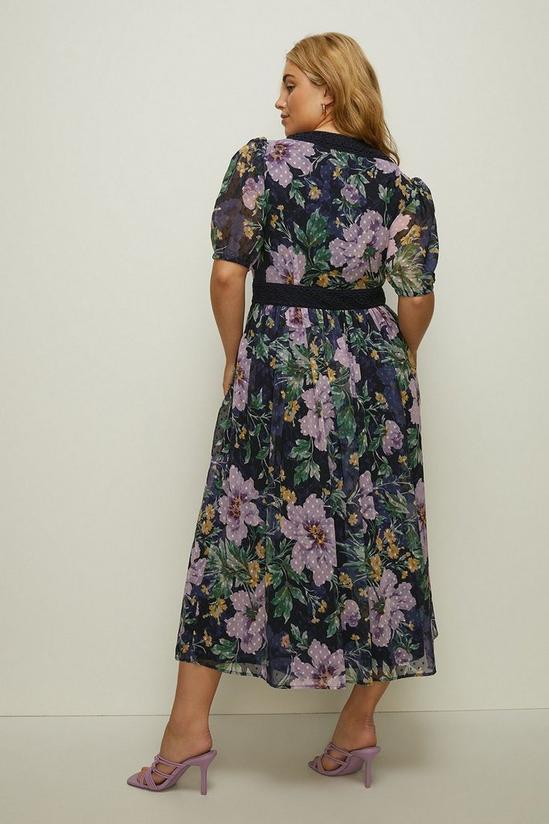 Oasis Plus Size Floral Dobby Chiffon Midi Dress 3