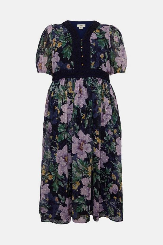 Oasis Plus Size Floral Dobby Chiffon Midi Dress 4
