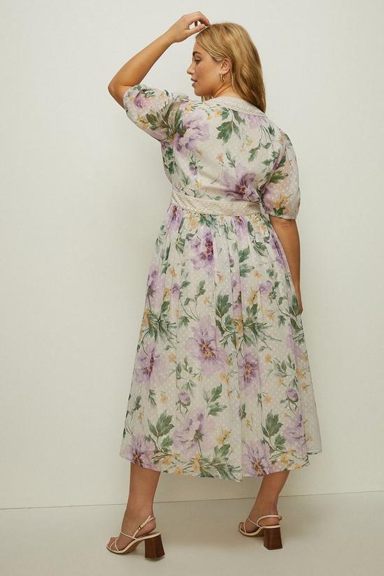 Oasis Plus Size Floral Dobby Chiffon Midi Dress 3