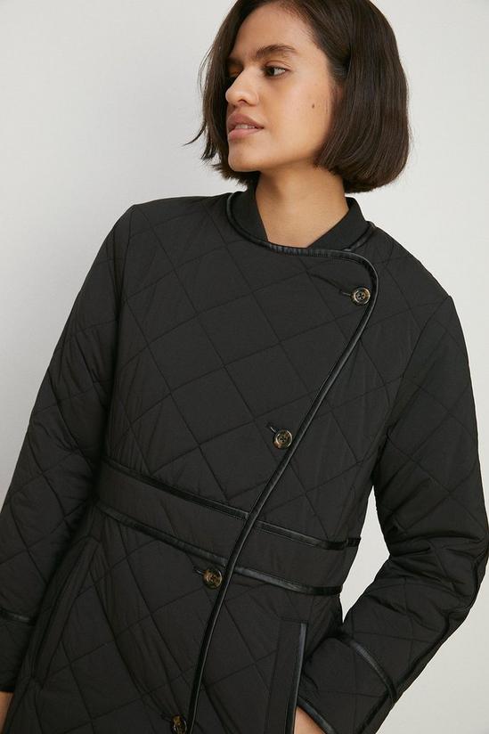 Oasis Quilted Longline Belted Coat 1