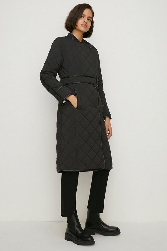 Oasis Quilted Longline Belted Coat 2