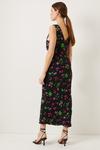 Oasis Rose Print Ruched Front 90s Midi Dress thumbnail 3