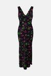 Oasis Rose Print Ruched Front 90s Midi Dress thumbnail 4