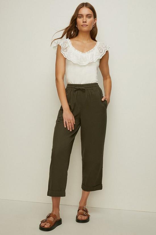 Oasis Paperbag Belted Twill Trouser 1