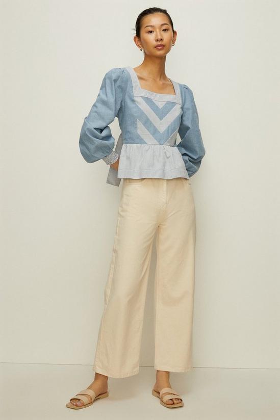 Oasis Chambray And Stripe Blouse 2