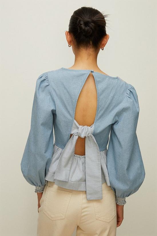 Oasis Chambray And Stripe Blouse 3