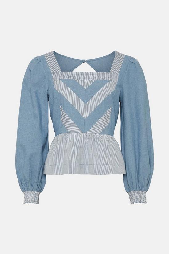 Oasis Chambray And Stripe Blouse 4