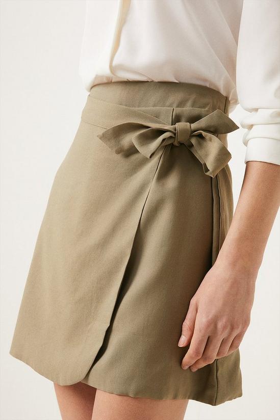 Oasis Linen Look Belted Mini Skirt 2
