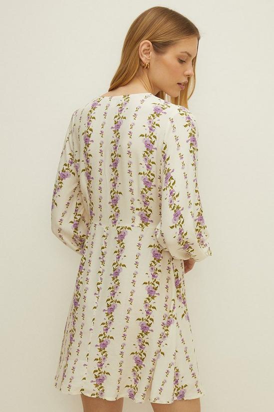 Oasis Stripe Floral Printed Keyhole Skater Dress 3