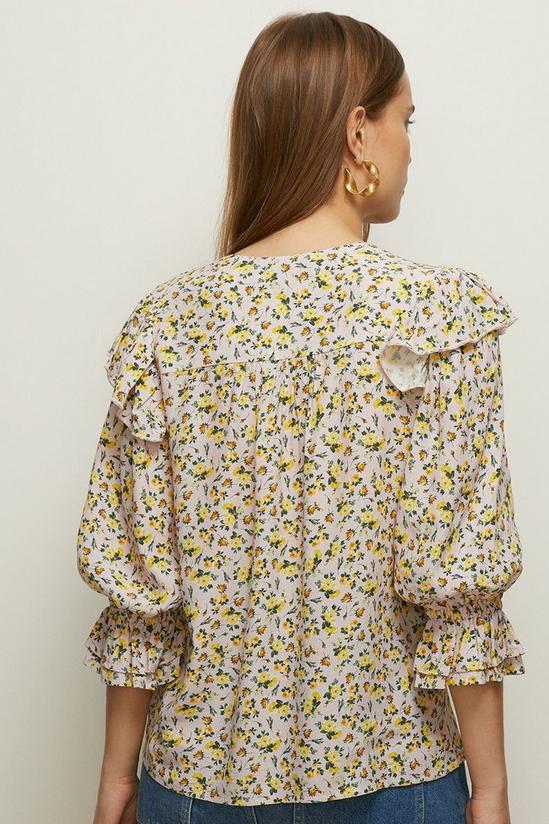 Oasis Frill Ditsy Tie Print Blouse 3