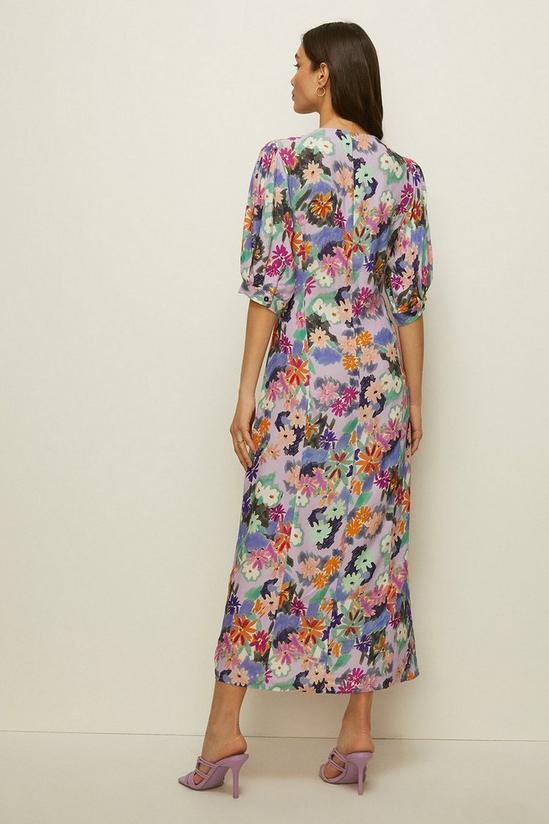 Oasis Petite Sketchy Floral Puff Sleeve Midi Dress 3