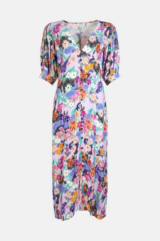 Oasis Petite Sketchy Floral Puff Sleeve Midi Dress 4