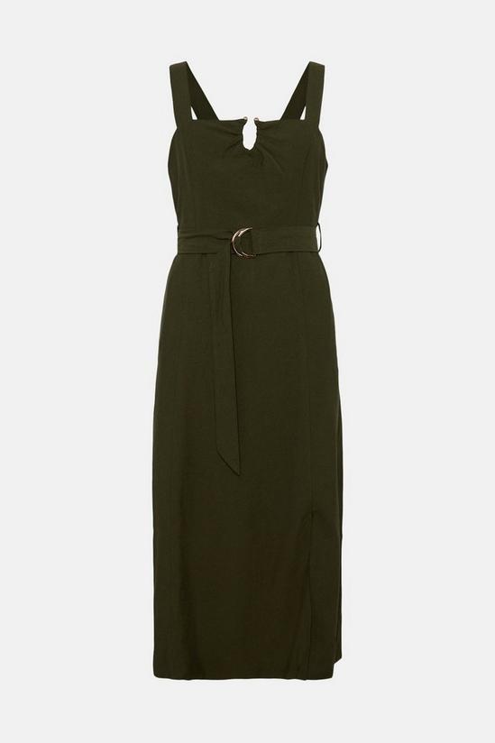 Oasis Linen Look Belted Midi Dress 4