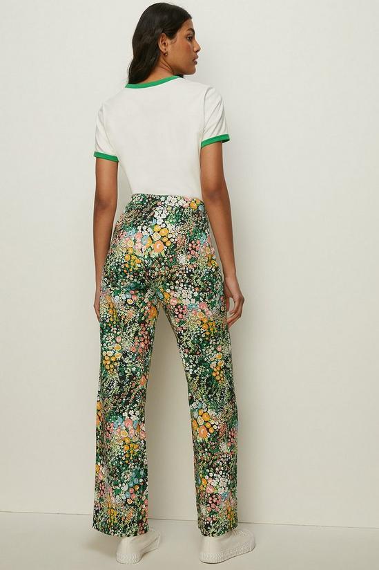 Oasis Ditsy Print Patch Pocket Twill Flare Trouser 3