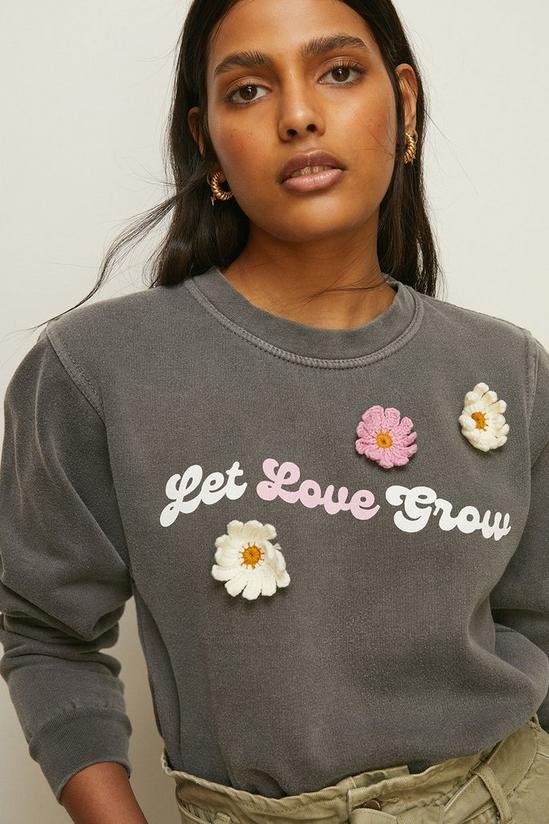 Oasis Let Love Grow Crochet Sweatshirt 2