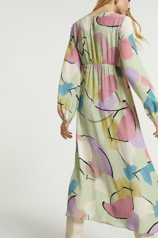 Oasis Zaya Kai Palm Painted Brushstroke Midi Dress 3