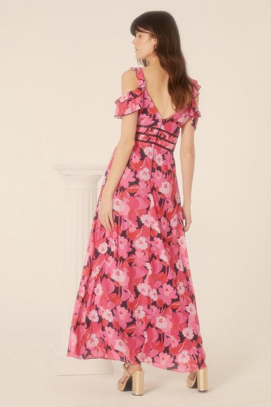 Oasis Pop Floral Frill Lace Trim Midaxi Dress 3