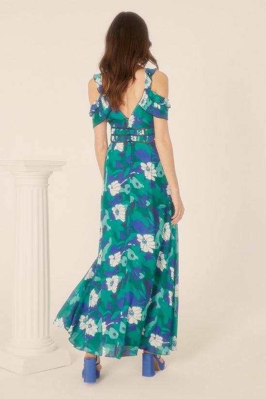 Oasis Floral Frill Lace Trim Midaxi Dress 3