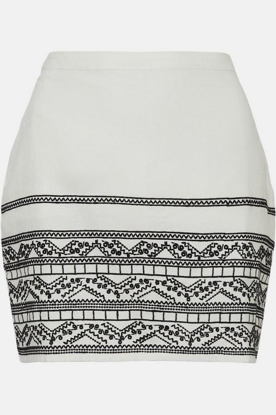 Oasis Mono Embroidered Twill Mini Skirt 4
