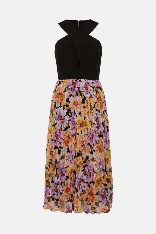 Oasis Printed  2 In 1 Pleated Skirt Dress 4