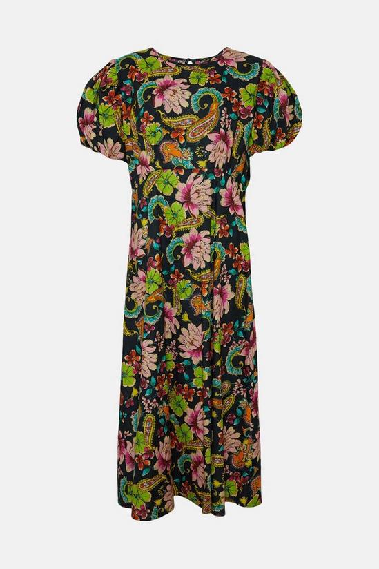 Oasis Curve Carnival Printed Puff Sleeve Dress 4