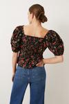 Oasis Cherry Printed Puff Sleeve Top thumbnail 2