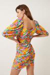 Oasis Bright Floral Ruched Front Mini Dress thumbnail 3