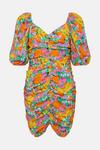 Oasis Bright Floral Ruched Front Mini Dress thumbnail 4