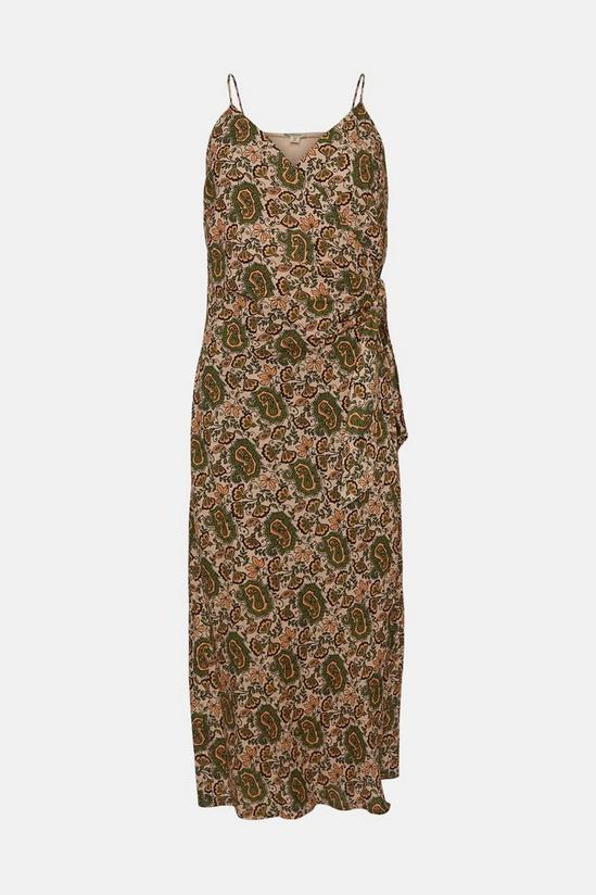 Oasis Paisley Printed Linen Wrap Cami Dress 4
