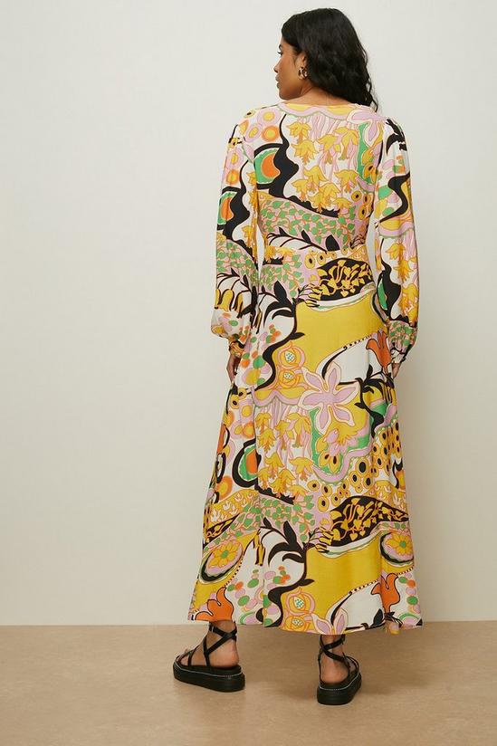 Oasis Pastel Swirl Print V Neck Midi Dress 3