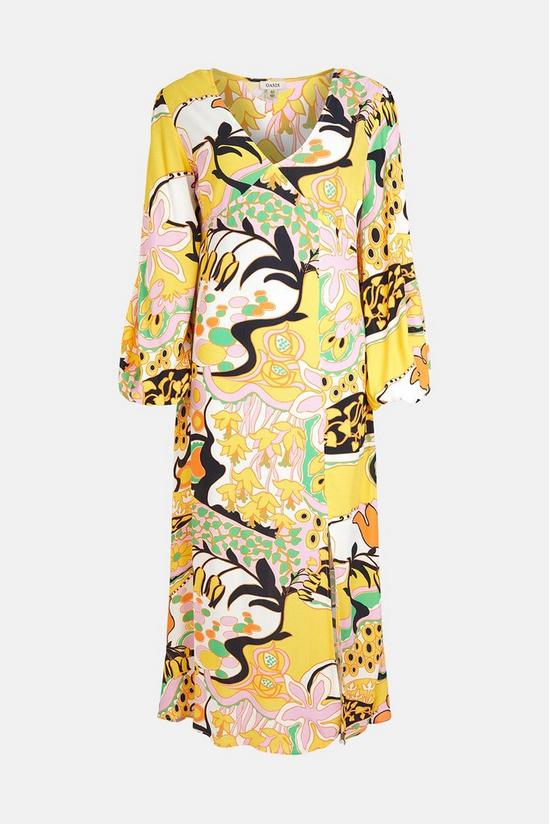 Oasis Pastel Swirl Print V Neck Midi Dress 4