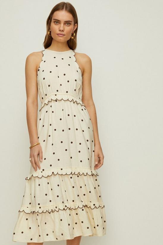 Oasis Rachel Stevens Petite Linen Mix Printed Dress 1