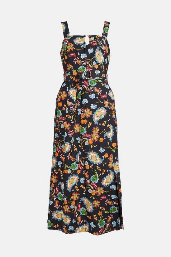 Oasis Paisley Printed Linen Look Midi Dress 4