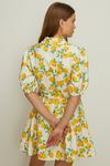 Oasis Lemon Printed Linen Look Belted Skater Dress thumbnail 3