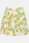 Oasis Lemon Printed Linen Look  Mini Skirt thumbnail 4