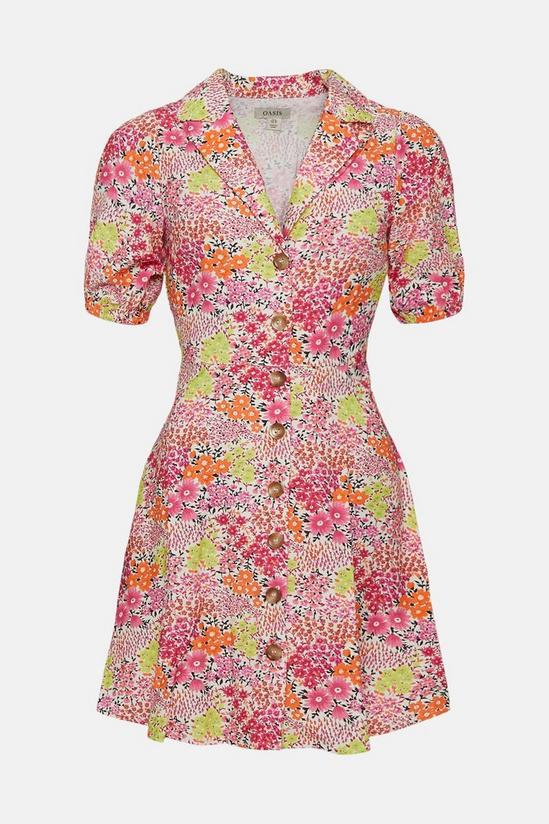 Oasis Ditsy Printed Linen Look Tea Dress 4