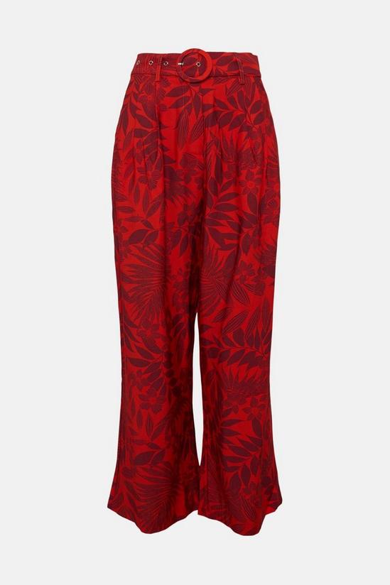 Oasis Floral Printed Linen Look Wide Leg Trouser 4