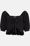 Oasis Frill Detail Knitted Tie Front Crop Top thumbnail 4