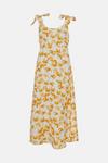 Oasis Linen Mix Palm Printed Tie Shoulder Dress thumbnail 4