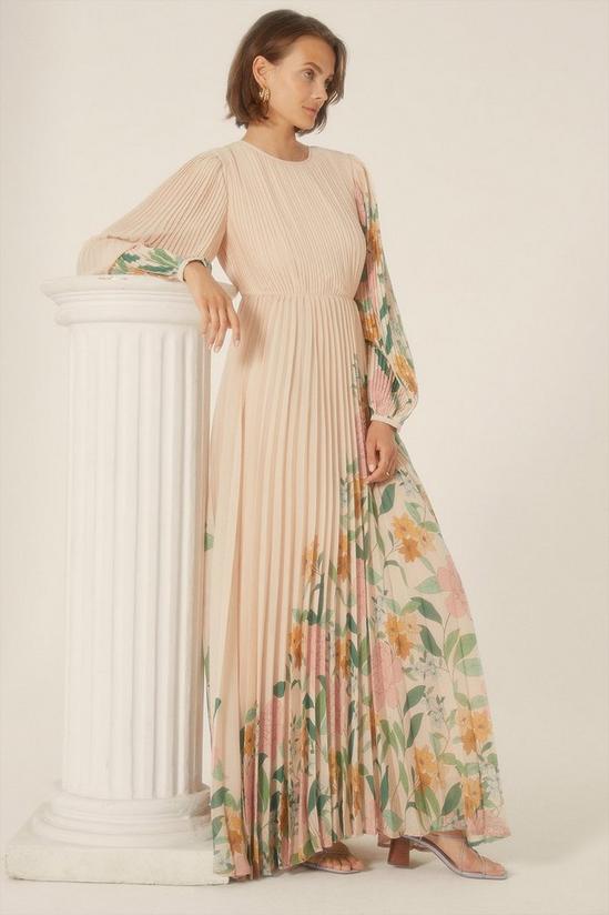 Oasis Floral Border Pleated Maxi Dress 2
