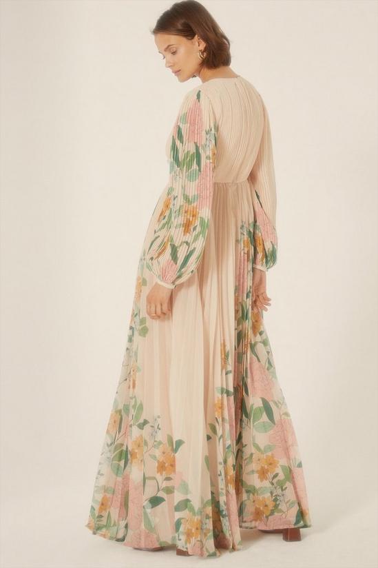Oasis Floral Border Pleated Maxi Dress 3
