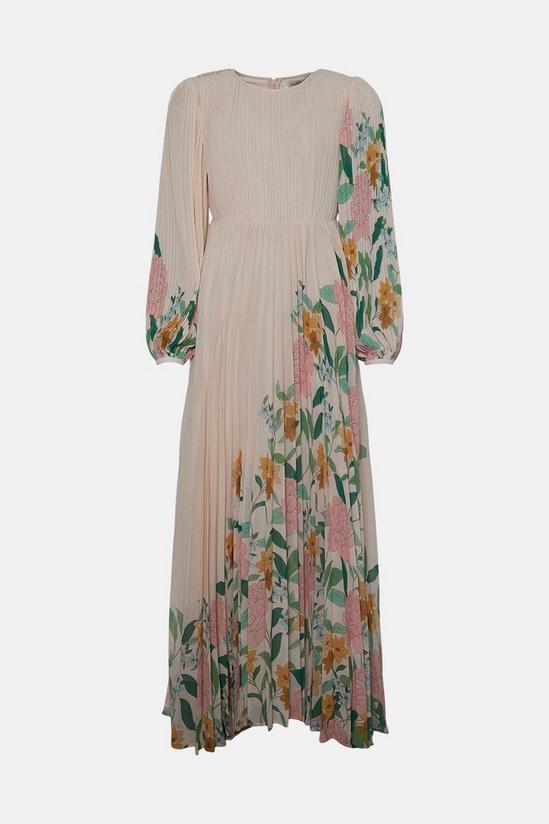 Oasis Floral Border Pleated Maxi Dress 4