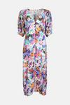 Oasis Sketchy Floral Puff Sleeve Button Midi Dress thumbnail 4