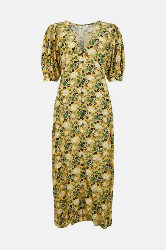 Oasis Petite Meadow Floral Puff Sleeve Midi Dress 4