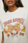 Oasis Free Spirit Flocked Deep Cuff T-shirt thumbnail 2