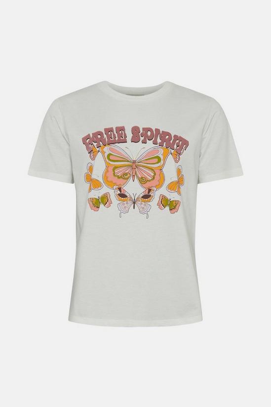 Oasis Free Spirit Flocked Deep Cuff T-shirt 4