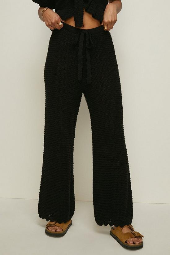Oasis Scallop Edge Stitch Detail Knit Trouser 2