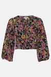 Oasis Lace Trim Floral Print Button Blouse thumbnail 4