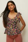 Oasis Floral Printed Tie Strap Button Cami Top thumbnail 2